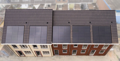 Esthetisch fraai prefab energiedak met in-dak PV-systeem